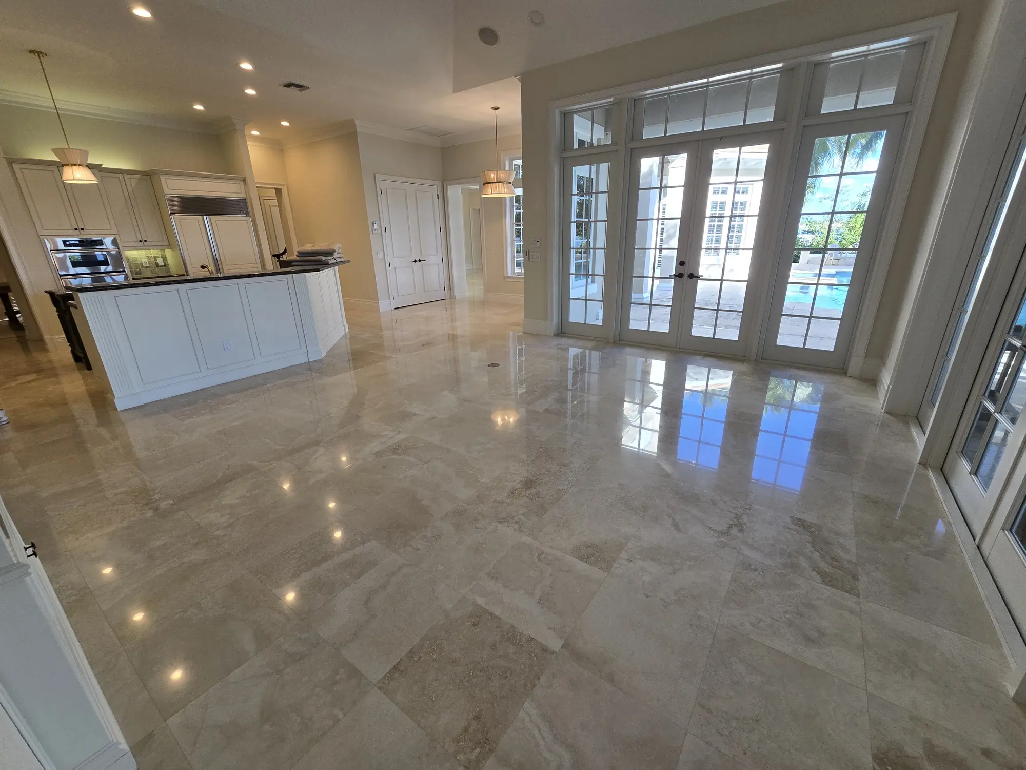 Living room marble restored