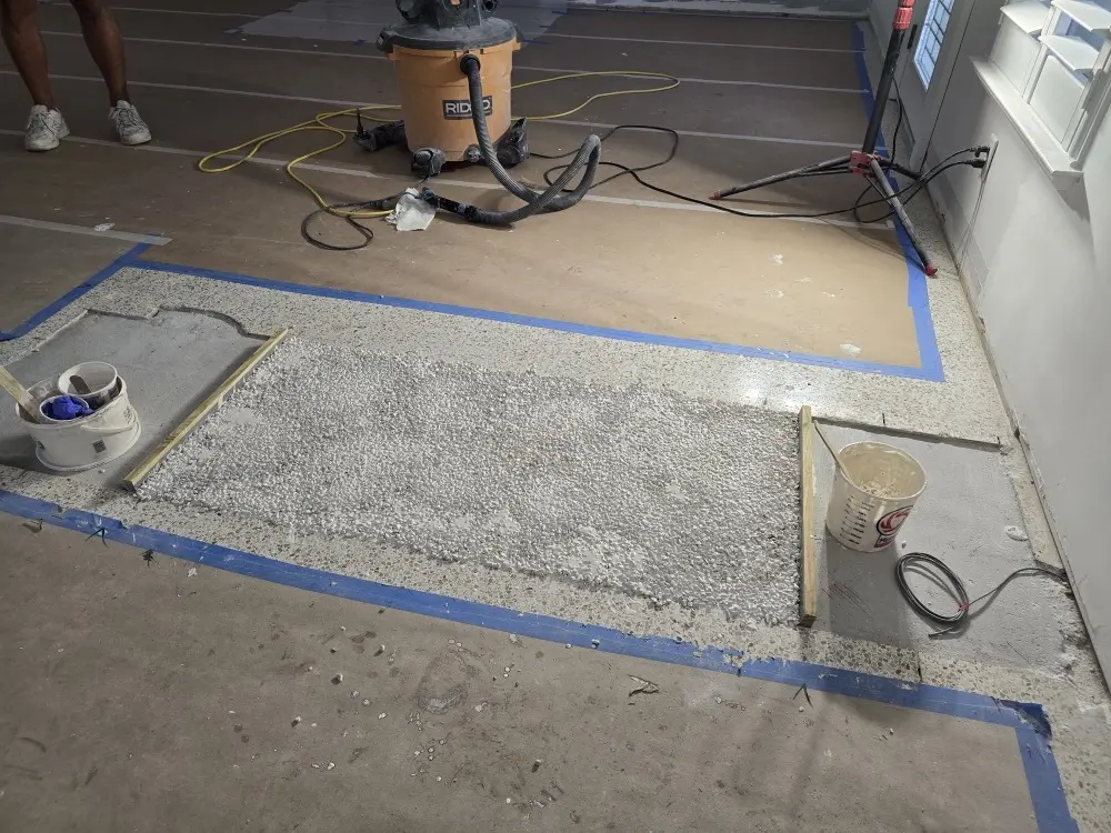 Terrazzo repair before