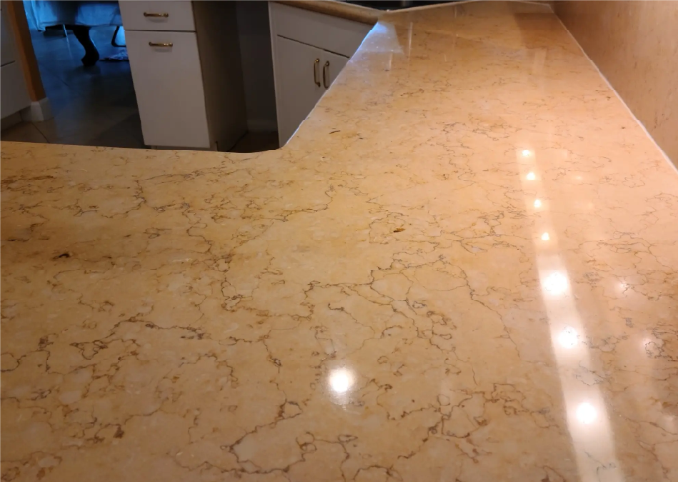 restored marble countertops by Classic Terrazzo and Marble in Vero Beach